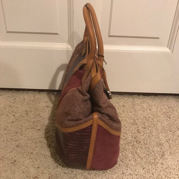 Sharif Burgundy and Tan Women's Bag - Picture 4 of 5